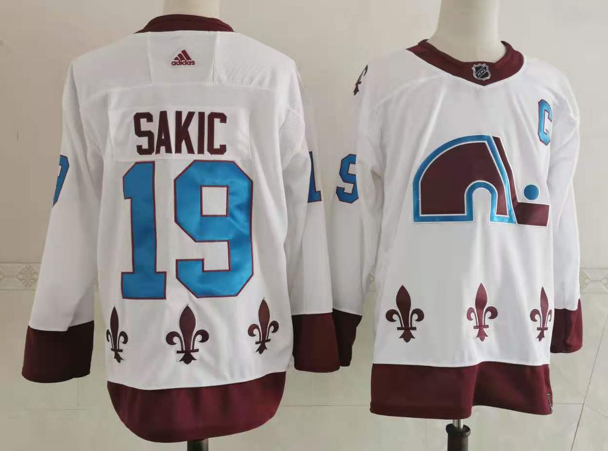 Men Colorado Avalanche #19 Sakic White Authentic Stitched 2020 Adidias NHL Jersey->colorado avalanche->NHL Jersey